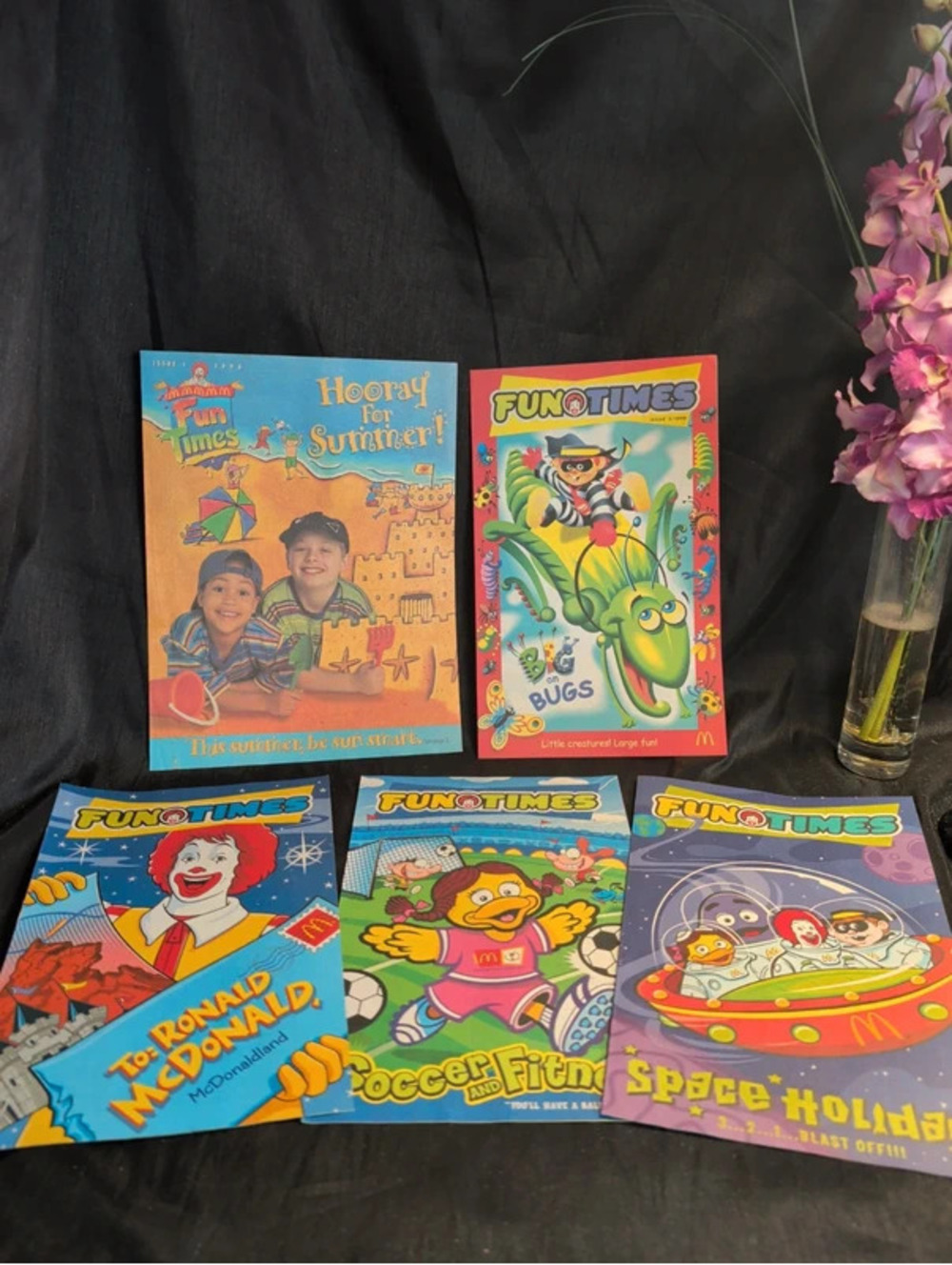 Lot of 5 vintage fun times mcdonald magazine activity books